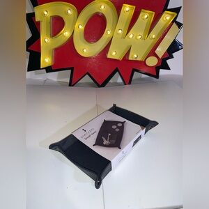 Stackers Valet Tray; Portable - Blue Vegan Leather Nightstand NWT Men/Women